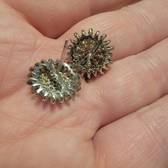 Sterling 925 Starburst Designer Dupe Earrings - Picture 2 of 5